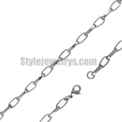 Stainless steel jewelry Chain 50cm - 55cm length faith circle link chain necklace w/lobster 6.5mm ch360259 - Click Image to Close